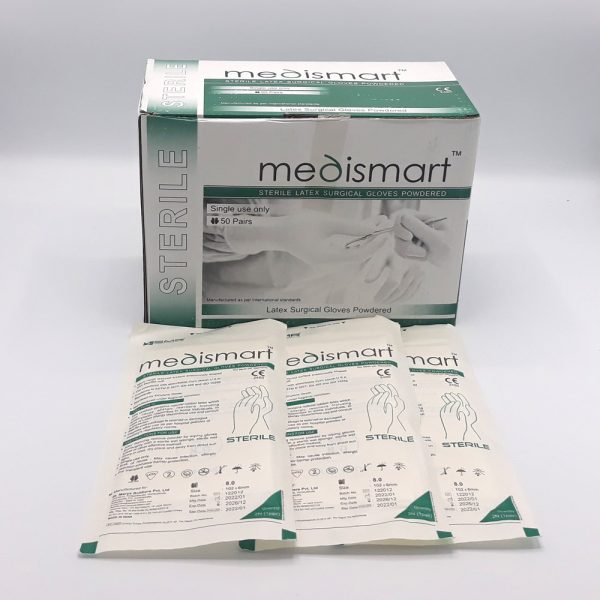 دستکش جراحی کم پودر مدی اسمارت